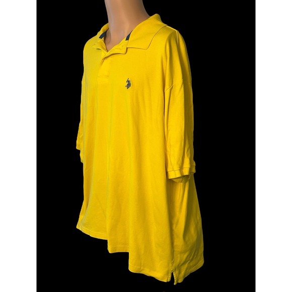 U.S. Polo Assn.‎ Luxury Feel Polo Shirt Mens 3XL Yellow Short Sleeve 100% Cotton - Picture 4 of 7